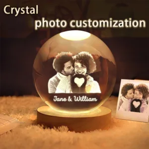 Custom Crystal Photo LED Night Light – Personalized Keepsake Gift