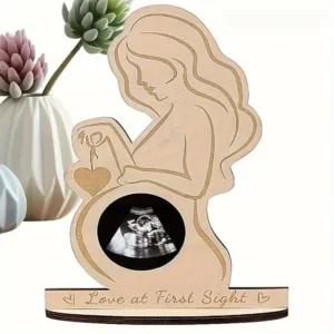 Wooden Baby Ultrasound Photo Frame – Love at First Sight Keepsake